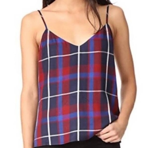 L’AGENCE Jane Camisole- Red/Blue Plaid - Picture 2 of 5